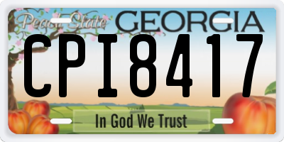 GA license plate CPI8417