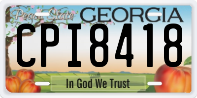 GA license plate CPI8418