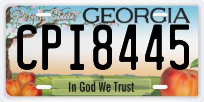 GA license plate CPI8445