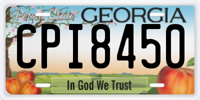 GA license plate CPI8450