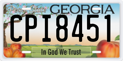 GA license plate CPI8451