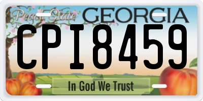 GA license plate CPI8459