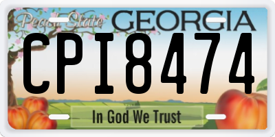 GA license plate CPI8474