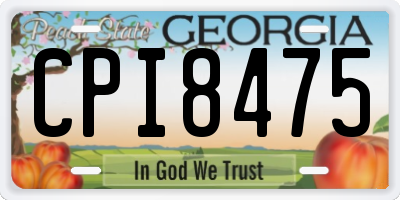 GA license plate CPI8475