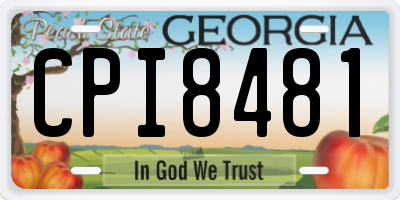 GA license plate CPI8481