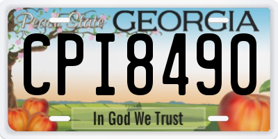 GA license plate CPI8490