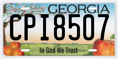 GA license plate CPI8507