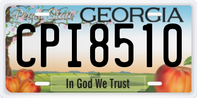 GA license plate CPI8510