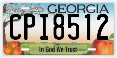 GA license plate CPI8512