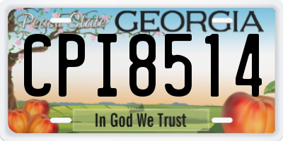 GA license plate CPI8514