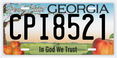GA license plate CPI8521