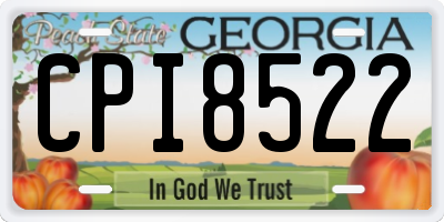 GA license plate CPI8522