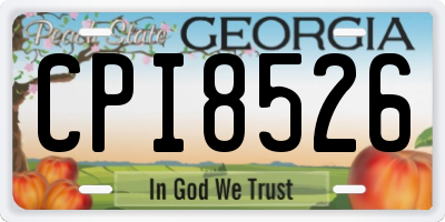 GA license plate CPI8526