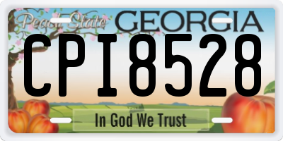 GA license plate CPI8528