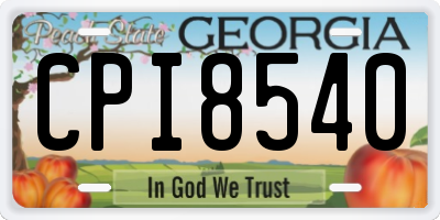 GA license plate CPI8540