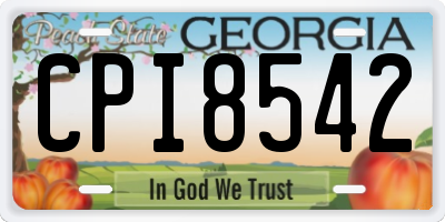 GA license plate CPI8542