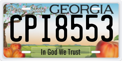 GA license plate CPI8553