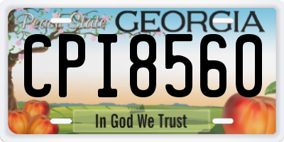 GA license plate CPI8560