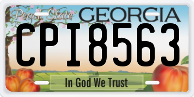 GA license plate CPI8563