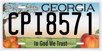 GA license plate CPI8571