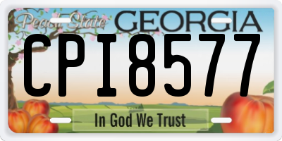 GA license plate CPI8577