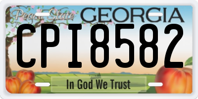 GA license plate CPI8582