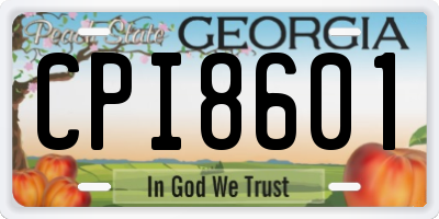 GA license plate CPI8601