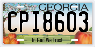 GA license plate CPI8603