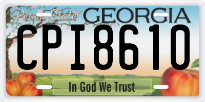 GA license plate CPI8610