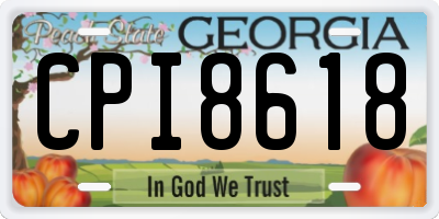 GA license plate CPI8618