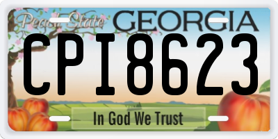 GA license plate CPI8623