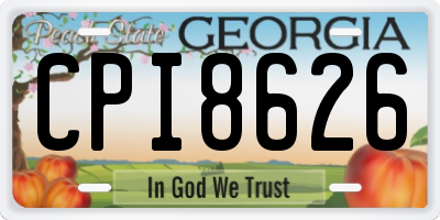 GA license plate CPI8626