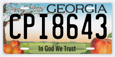 GA license plate CPI8643