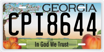 GA license plate CPI8644