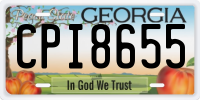 GA license plate CPI8655