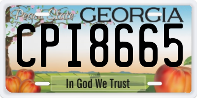 GA license plate CPI8665
