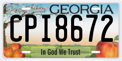 GA license plate CPI8672