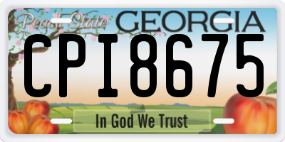 GA license plate CPI8675