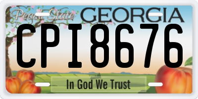 GA license plate CPI8676