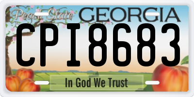 GA license plate CPI8683