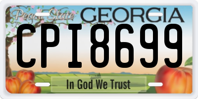 GA license plate CPI8699