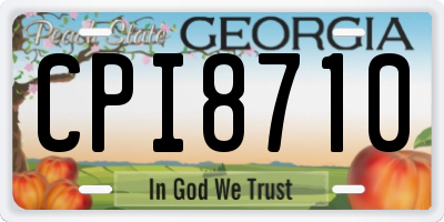 GA license plate CPI8710