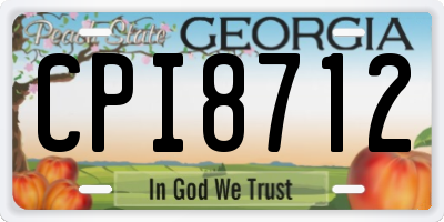 GA license plate CPI8712