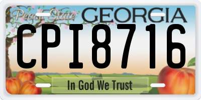 GA license plate CPI8716