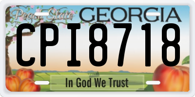 GA license plate CPI8718
