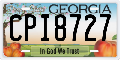 GA license plate CPI8727