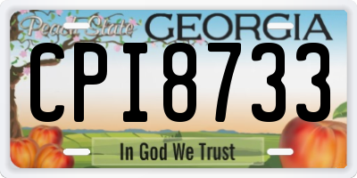 GA license plate CPI8733
