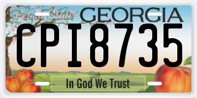 GA license plate CPI8735