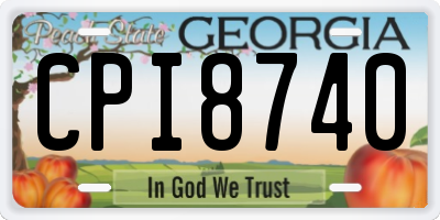 GA license plate CPI8740
