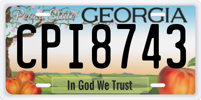 GA license plate CPI8743